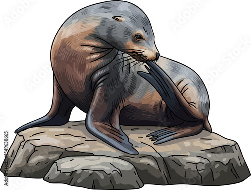 A Grooming Sea Lion
