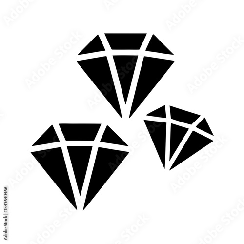 Three stylized diamonds in black on white suggesting luxury and wealth