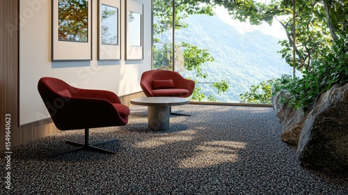 Cozy seating area with a scenic view.