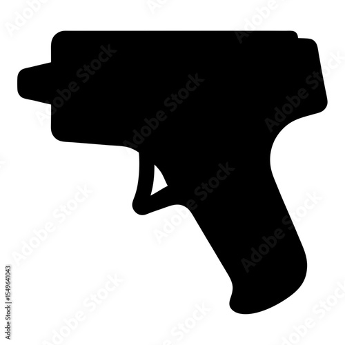 Black Silhouette of a Staple Gun, Industrial Tool Ready for Construction Work