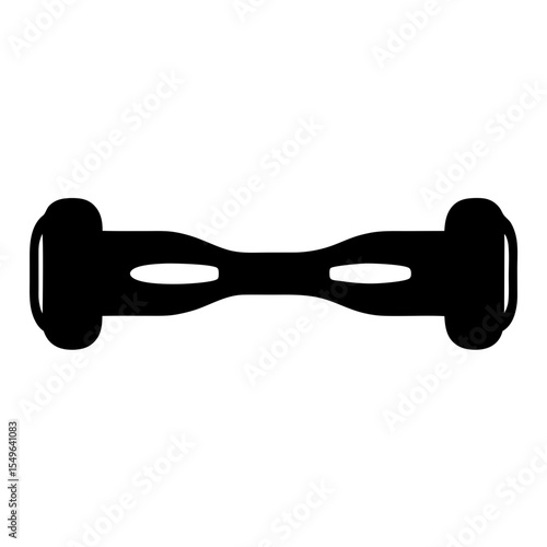 Black Silhouette of a Self Balancing Scooter Illustration, a Personal Transporter