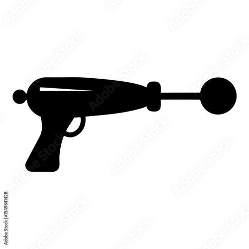 Futuristic ray gun or blaster with distinctive round nozzle design