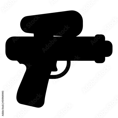 Silhouette of a futuristic blaster or ray gun with a scope attached