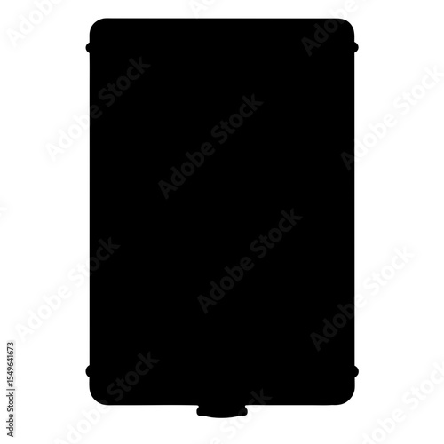 Silhouette of a portable evaporative air cooler against a white background