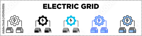 Electric Grid Icon Pack Line Glyph