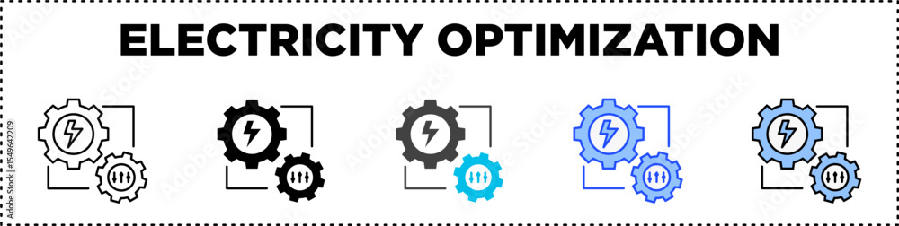 Electricity Optimization Icon Pack Line Glyph Electricity Optimization Icon Pack Line Glyph