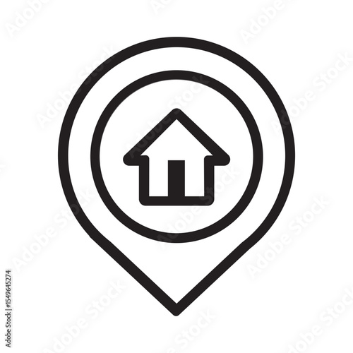home address icon button vector illustration