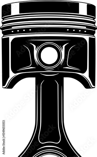 a black and white illustration of a piston, white background



