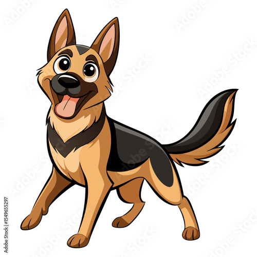German Dog Shepherd Vector Illustration – German Shepherd Dog Shepherd Vector with Collar