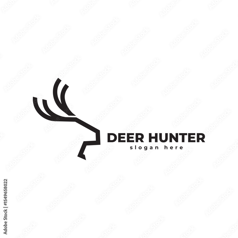 Fototapeta premium Stag Logo, Simple Vector Stag, Perfect for Your Hunting Logo, Stag Logo