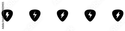 Guitar pick shape icon. Plectrum sign. Tringle plastic guitar pick symbol. Music mediator icon. Design element. Vector illustration. EPS 10