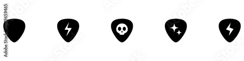 Guitar pick shape icon. Plectrum sign. Tringle plastic guitar pick symbol. Music mediator icon. Design element. Vector illustration. EPS 10