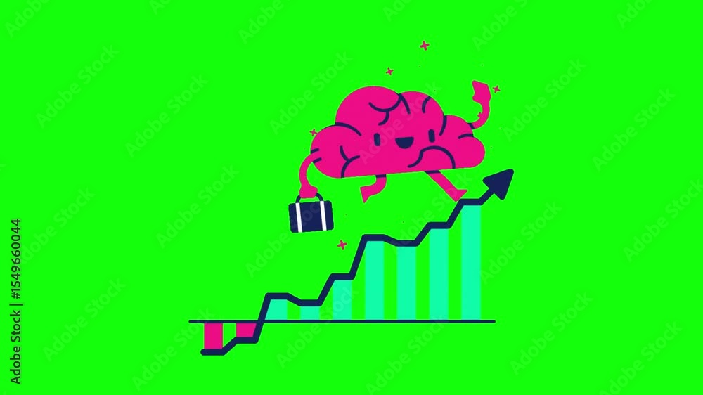 Rising Brain and Analytics Graph Animation Rising Brain and Analytics Graph Animation