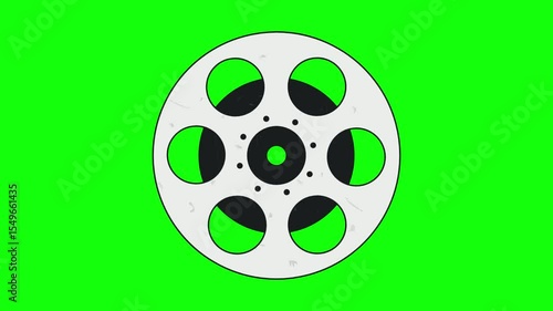 Film Reel Animation with Green Screen Loop