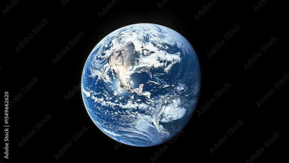 Earth from space, vibrant blue and white sphere Earth from space, vibrant blue and white sphere