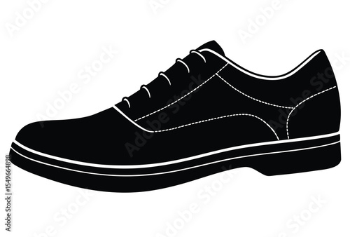 Stylish Man Footwear Silhouette Vector Icon Flat Design Illustration.