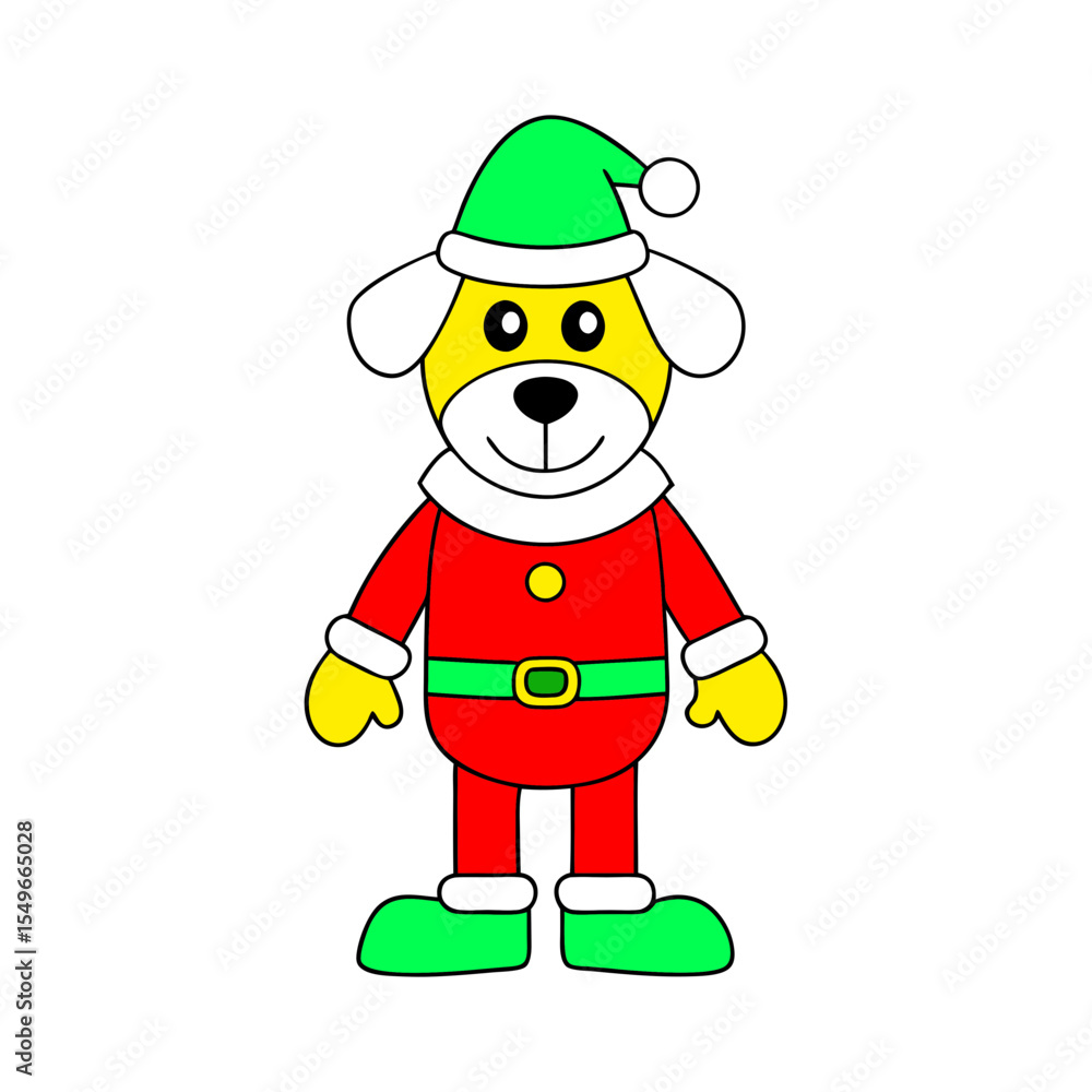 outline vector illustration of a cute dog dressed outline vector illustration of a cute dog dressed