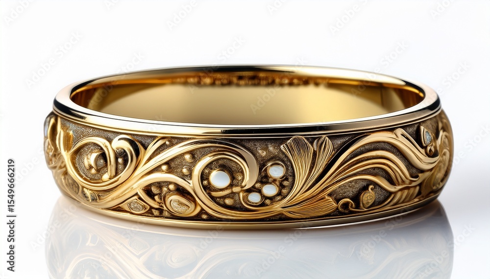 ornate golden ring on white background ornate golden ring on white background