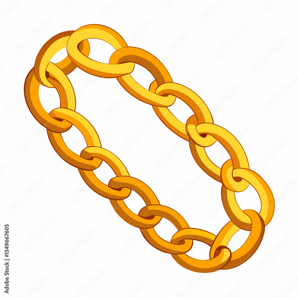 Obraz premium Minimal Gold Chain Vector