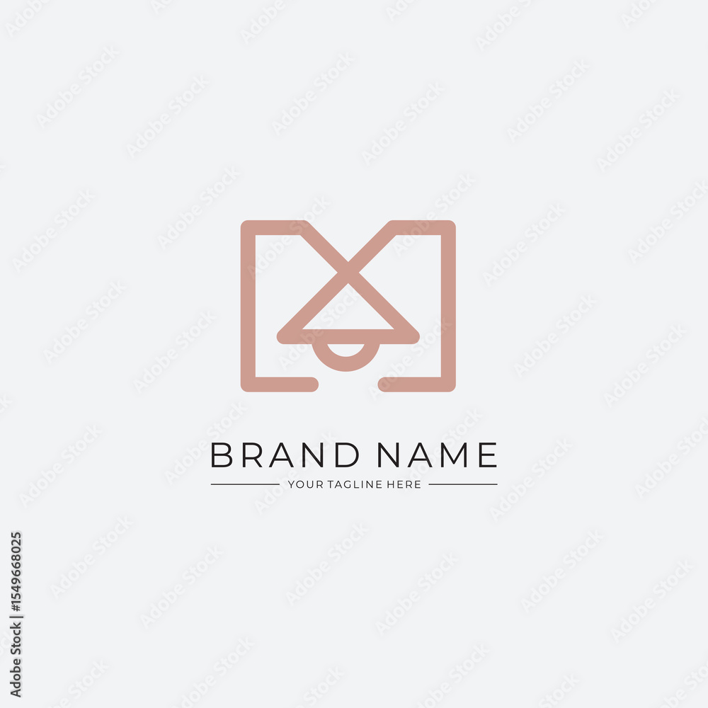 Simple and modern line M lamp logo design template elements Simple and modern line M lamp logo design template elements