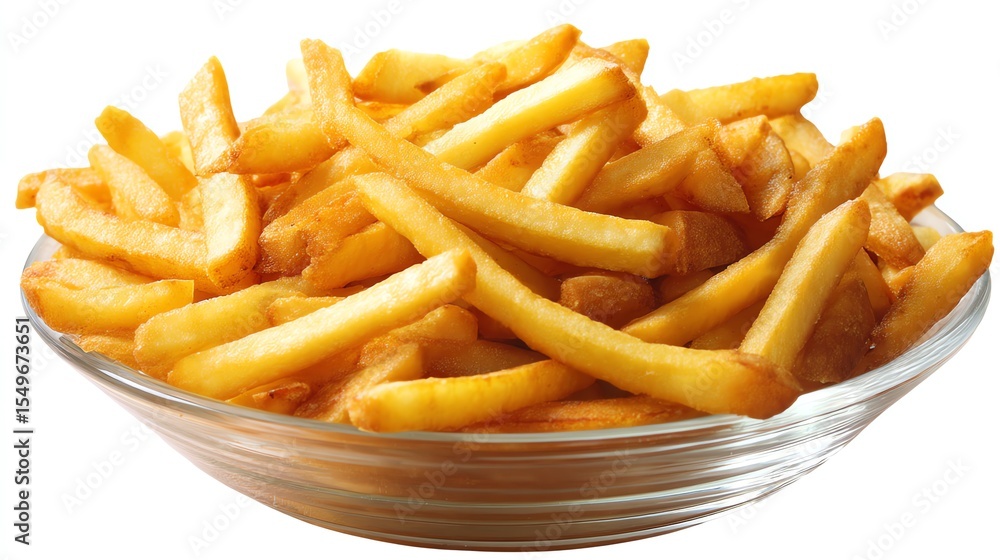 Crispy Golden French Fries in White Bowl Crispy Golden French Fries in White Bowl