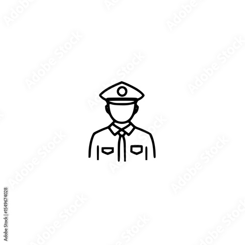 Law enforcement officer avatar police uniform public safety vector icon