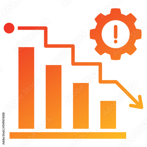 Economic Crisis Glyph Gradient Icon
