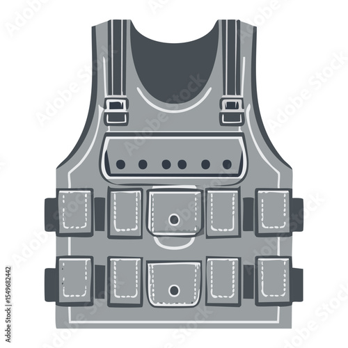 Vector Illustration of a Body Armor for Military and Tactical Operations


