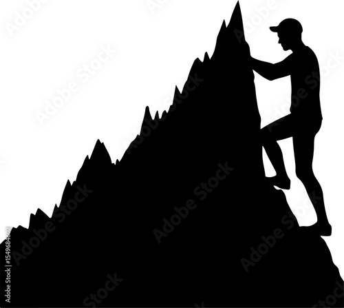 Hiking man Mountaineering Adventure vector bundle