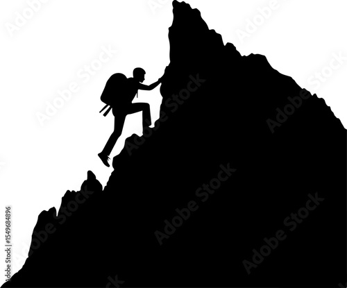 Hiking man Mountaineering Adventure vector bundle