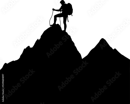 Hiking man Mountaineering Adventure vector bundle