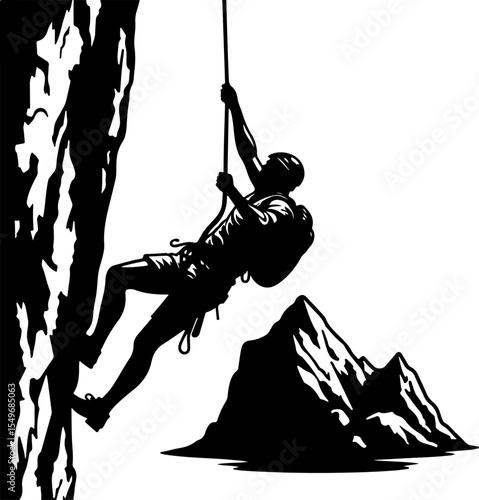 Hiking man Mountaineering Adventure vector bundle