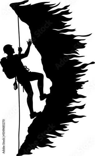 Hiking man Mountaineering Adventure vector bundle