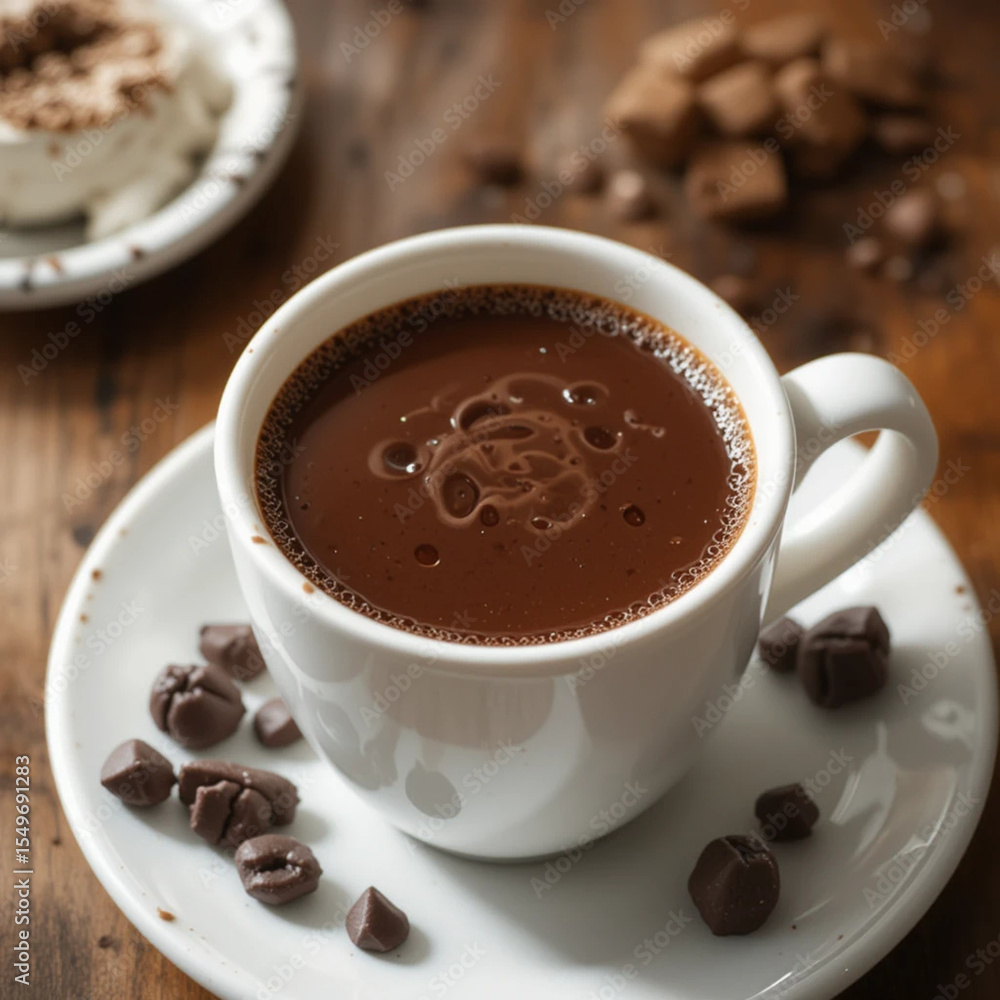 Fototapeta premium cup of coffee with hot chocolate 