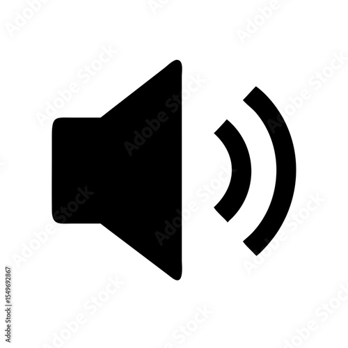 speaker with soundwaves icon on white background   