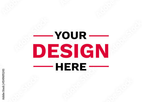 Modern mockup badge featuring your design here text in bold style as a customizable branding icon.