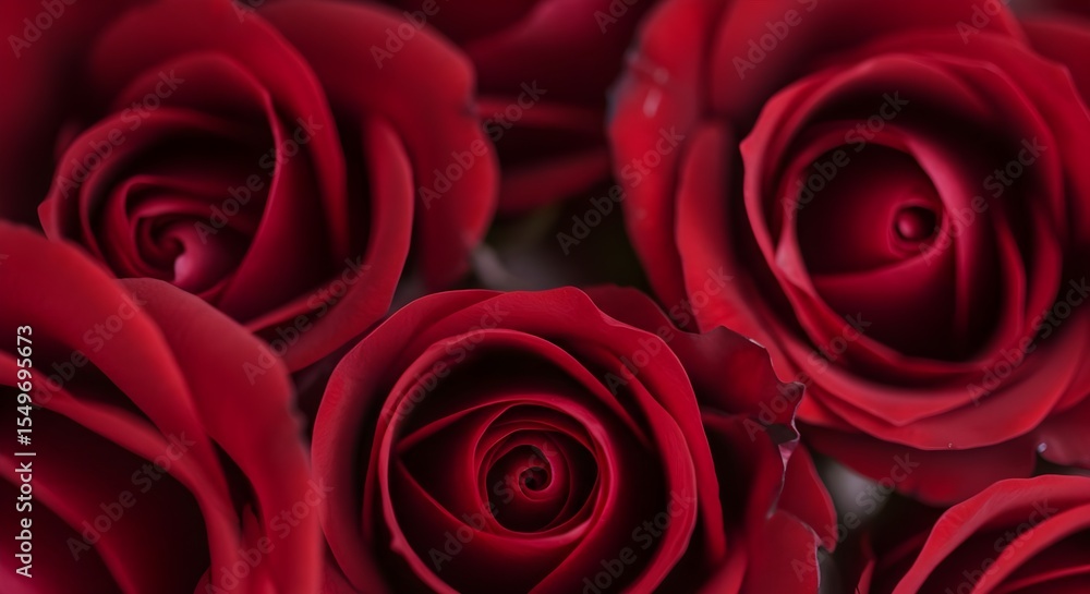 Fototapeta premium Rose, Roses, Red rose, Close-up of Deep Red Roses