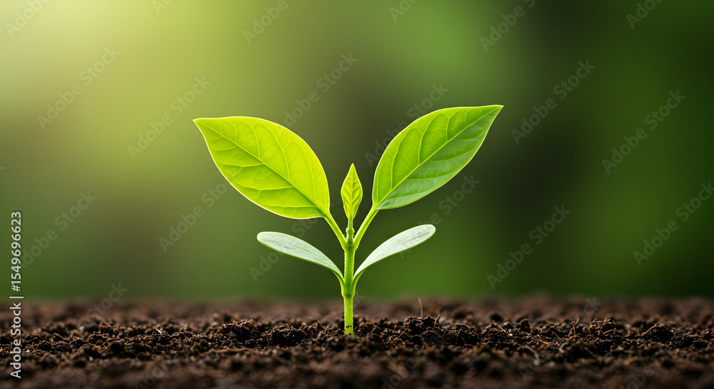 Fototapeta premium New Life Sprouting Growth Seedling Plant Nature Ecology Sustainability