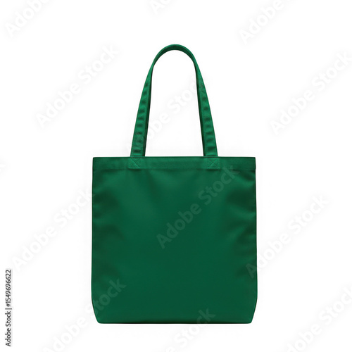 Green tote bag mockup isolated on transparent background