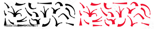 Bold red and black arrows in varied shapes suggest strategic motions, attacks, and war tactics.