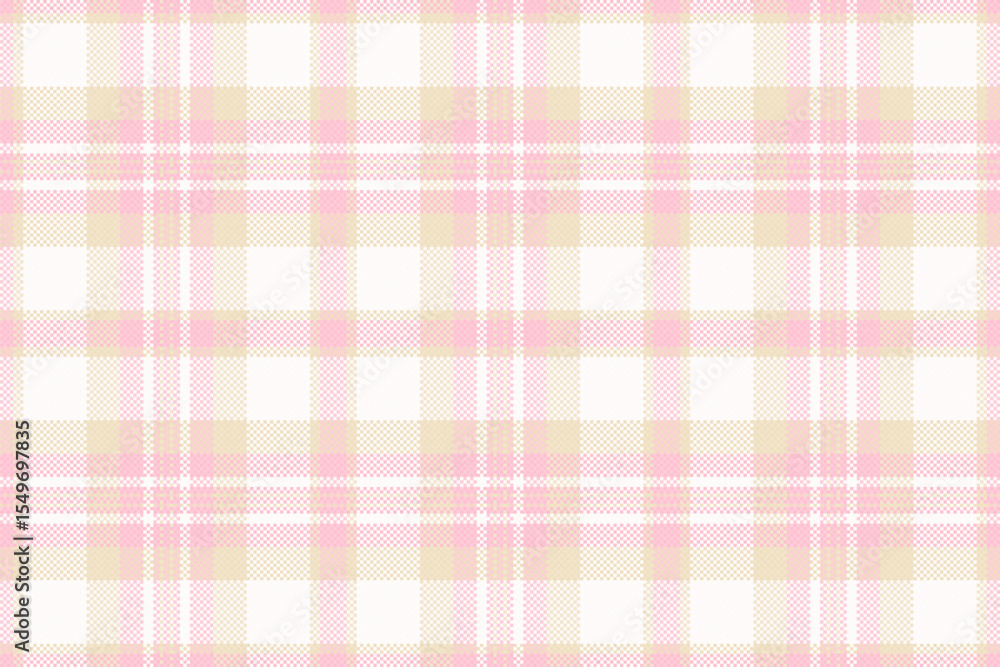 Delicate pastel pink and beige plaid pattern. Perfect for textile designs, backgrounds, or feminine branding. Subtle texture adds visual interest. Delicate pastel pink and beige plaid pattern. Perfect for textile designs, backgrounds, or feminine branding. Subtle texture adds visual interest.