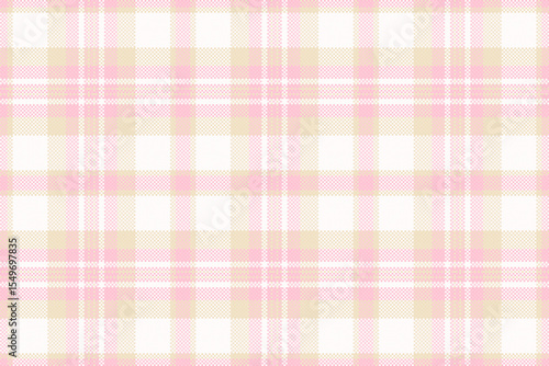 Delicate pastel pink and beige plaid pattern.  Perfect for textile designs, backgrounds, or feminine branding.  Subtle texture adds visual interest.