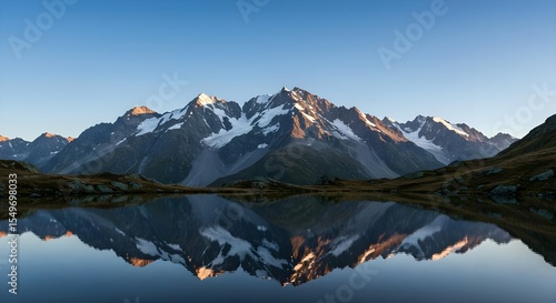 Wallpaper Mural Mountain lake, Lake reflection, Sunrise, Mountain Lake Reflection at Sunrise Torontodigital.ca