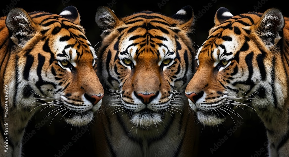 Fototapeta premium Tiger, Tigers, Three tigers, Three Tigers Close Up