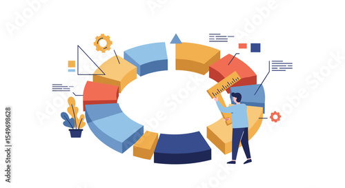 Data analysis and visualization concept for business illustration vector illustration