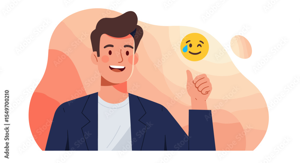 Positive emotions and communication vector illustration for design projects Positive emotions and communication vector illustration for design projects