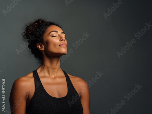 Physical sensations of sore muscles during relaxation studio environment portrait viewpoint wellness concept
