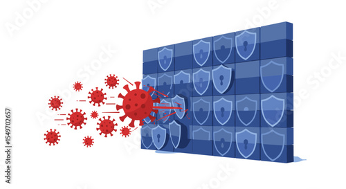 Digital security and antivirus protection against viruses in technology illustration vector illustration
