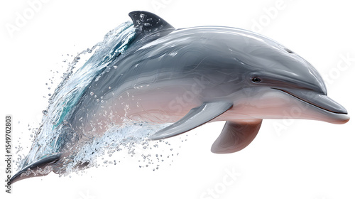 A dolphin is flying through the air