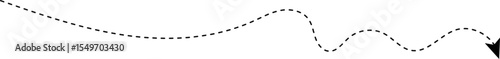 Curved and dashed arrow with curl
